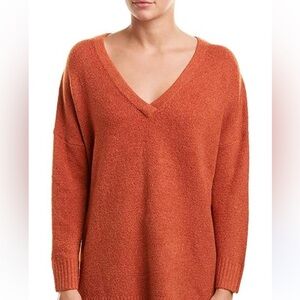 French Connection V Neck Orange  Oversized ‎ Soft  Sweater Size S